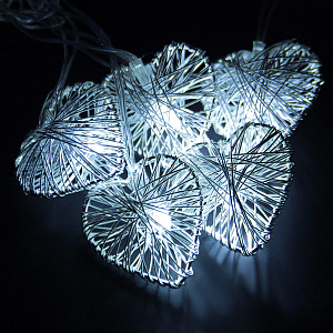 Гирлянда-Нить 4м 20LED LUAZON LIGHTING IP20 220В 8 режимов Сердце проволока с насадками прозрачная нить свечение белое 000000000001207984