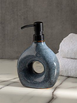 Диспенсер для жидкого мыла 400мл DE'NASTIA reactive Deco серый керамика 000000000001226998