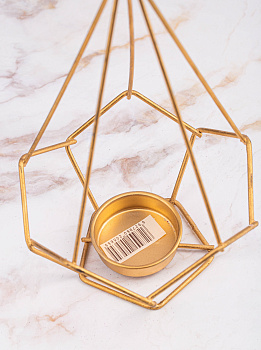 Подсвечник декоративный "Pyramide" 18см металл золото R011277 000000000001200397