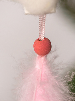 Декоративное украшение Елочка 20см DARLENS с пушистым хвостиком белый 000000000001209890