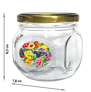 Банка для хранения 350мл LARANGE Фруктовый фьюжн с металлической крышкой стекло 000000000001212470