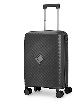 Чемодан на колесах S (36х22х55см) ромб черный PP 000000000001226543