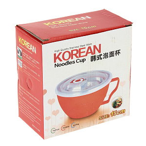 Миска 900мл с ручкой и крышкой M010192/PC05381 пластик/нержавеющая сталь 000000000001176227