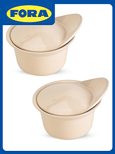 Набор горшков для запекания 2шт 13см/200мл FORA cream керамика 000000000001227111