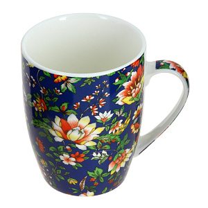 Кружка Цветы на синем Matissa, 360мл 000000000001113208