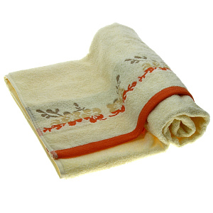 Полотенце Флер  50х90 см, молочн+оранж, 100% хлопок T000030 000000000001104383