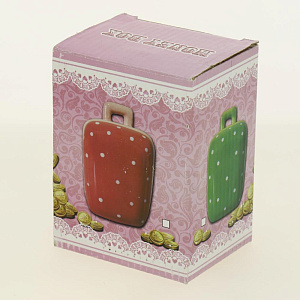 Декоративная копилка Зеленая в горошек из керамики / 10х9х6см арт.76548 000000000001195732