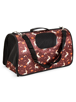 Переноска для животных 46х30х20см формованная СЕРДЕЧКИ черный 000000000001227865