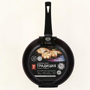 Сковорода 24см ТРАДИЦИЯ Сапфир литой алюминий 000000000001204691