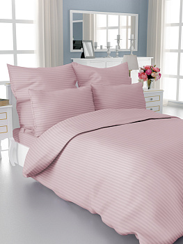 Пододеяльник сатин-страйп DE'NASTIA 200x220см 100%Хлопок розовый C010781 000000000001195008