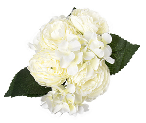 Цветок искуственный Букет гортензия и пион 25см ПВХ 000000000001217056