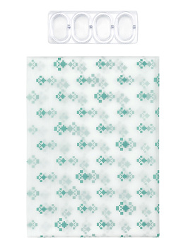 Шторка для ванной 180x200см DE'NASTIA Цветок бирюзовый пева 000000000001209075