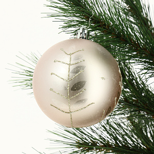 Набор новогодних шаров 16шт 8см розовый/нежно-розовый/шампань пластик 000000000001209029