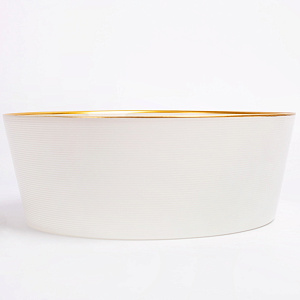 Салатник 21см GLASSCOM прямые бортики white gold стекло 000000000001211815