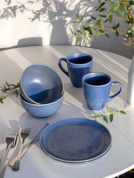 Салатник 14см LUCKY Матовый синий керамика 000000000001211776