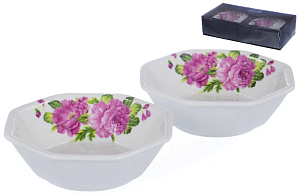 Набор фигурных салатников 2шт 10см ПОСУДА подарочная упаковка 000000000001177575