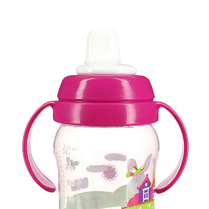 Поильник-Непроливайка с твердым носиком Веселые животные Lubby, от 6 месяцев, 250мл 000000000001135464