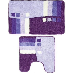 Набор ковриков для ванной комнаты, 50х80+50х50 см, полиэстер-акрил, Meteora skies, Milardo, 490PA58M13 000000000001161388