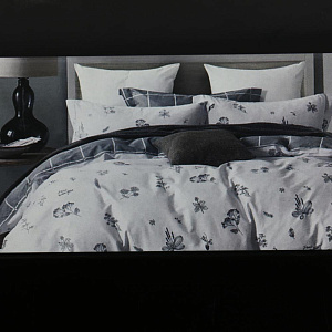 Комплект постельного белья 1,5-спальный ПОСУДА ЦЕНТР голубой хлопок 000000000001164348