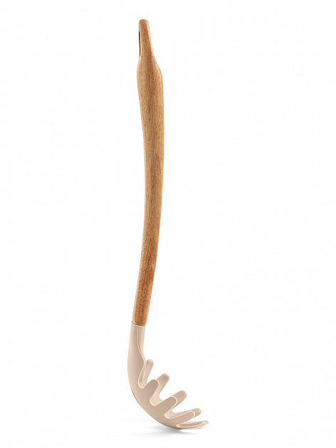 Ложка для спагетти 31x7,5x1,6см DE'NASTIA деревянная ручка бежевый силикон 000000000001213955