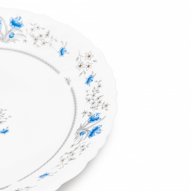 Тарелка обеденная 24см FARFORELLE Голубой цветок стеклокерамика 000000000001214362