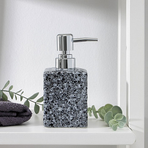 Дозатор для жидкого мыла ДОЛЯНА Гранит серый керамика 000000000001211478