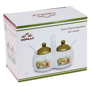 Двухсекционная банка для специй Коралл 000000000001153866