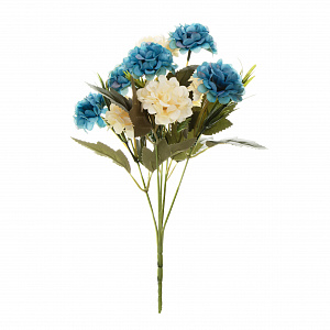 Цветок искусственный букет Гортензии 30см бело-голубая 000000000001221564