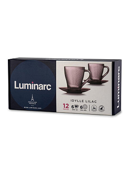 ИДИЛЛИЯ Набор чайный 12 предметов LUMINARC лилак стекло 000000000001226234