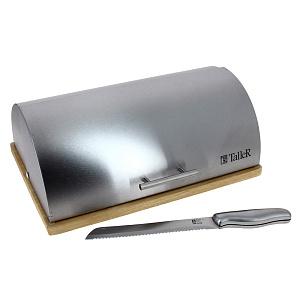 Хлебница 39х28,5х15см TALLER Оукли с ножом для хлеба каучуковое дерево 000000000001017079