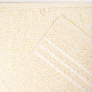 Полотенце махровое 50х90см DINA ME бордюр с 3 полосками молочное плотность 380гр/м 100%хлопок 000000000001210275