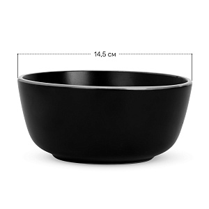 Набор столовой посуды 18 предметов черный с белой окантовкой керамика 000000000001221529