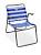 Кресло-шезлонг 1NIKA, сине-белый, металл/текстиль, К1/СБ 000000000001198425