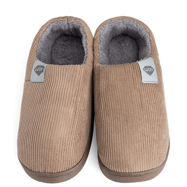 Туфли домашние-тапки р.38-39 LUCKY с пяткой бежевый вельвет полиэстер 000000000001214568