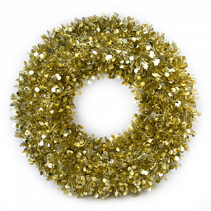 Новогоднее украшение Венок Золото из полиэтилена 24x24x1,5см 82338 000000000001201759