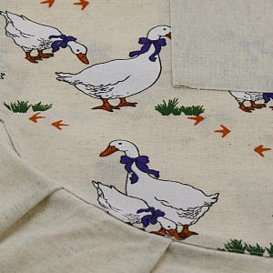 Фартук YELLOW RABBIT"Гусики Серые"Карман/Рюшаарт020.Состав:70%лен/30%хлопок 000000000001186635