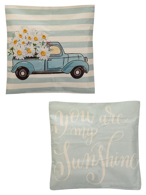 Чехлы для подушек декоративные 2шт 44х44см с принтом в ассортименте хлопок/лен 000000000001229199