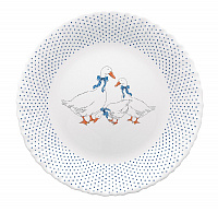 Тарелка обеденная 24см FARFORELLE Гуси стеклокерамика 000000000001214051