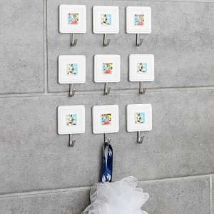 Набор крючков 9шт Галерея цветы на липучке пластик 000000000001211453