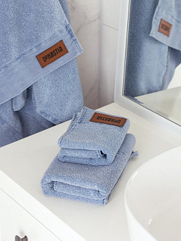Полотенце махровое 70х130см DE'NASTIA Джинс эффект голубой хлопок-100% 000000000001214343