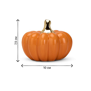Фигура декоративная Тыква 10х7,5см оранжевая керамика 000000000001220790