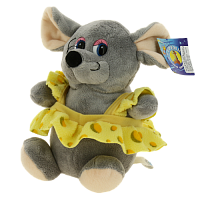 Мягкая игрушка символ года Мышь 0021 в "сырной" одежде/озвучена 21см КМИ5543 000000000001194982
