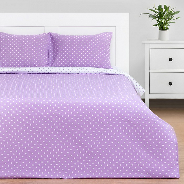 Комплект постельного белья Евро ЭТЕЛЬ Purple style пододеяльник 200х215см простынь 220х240см наволочки 50х70см-2шт фиолетовый поплин хлопок 000000000001210726