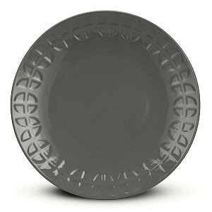Набор столовой посуды 12 предметов LUCKY рельеф серый керамика 000000000001221931