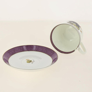 Чайная пара Стейчкол костяной фарфор 480мл, Дыхание Прованса Виноград ,КРС-755 000000000001193669