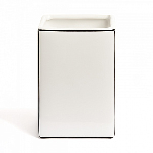 Стакан для зубных щеток 6,5x6,5x9,8см DE'NASTIA FRAME белый керамика 000000000001225135