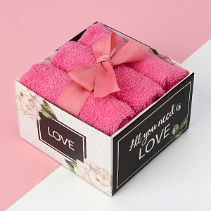 Набор махровых салфеток 3шт-30х30см ЭТЕЛЬ С любовью плотность 340гр/м хлопок 000000000001210467