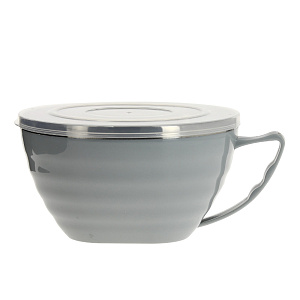 Миска 900мл с ручкой и крышкой M010192/PC05381 пластик/нержавеющая сталь 000000000001176227