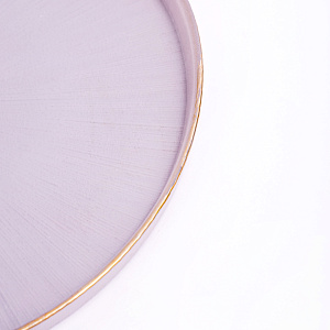 Блюдо сервировочное 26см GLASSCOM золотая кайма lilak стекло 000000000001213175