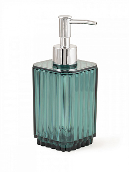 Диспенсер для жидкого мыла 7,3x7,3x17,4см DE'NASTIA WAVE зеленый акрил/пластик 000000000001228372